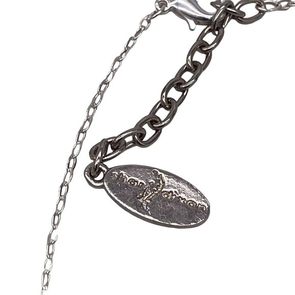 NWT Shari Dixon Pressed Flower Pendant Chain Necklace Silver Tone Spring Fashion - Picture 5 of 5